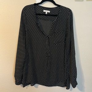 Very nice dress shirt black with white polkadots